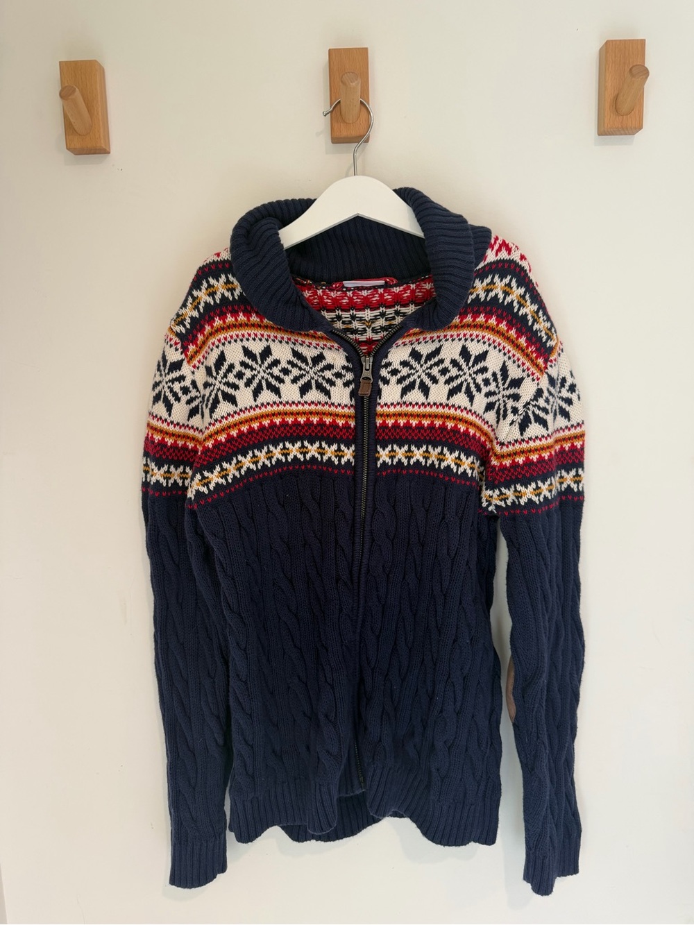 Hanna andersson Fair Isle Cable-Knit Zip Sweater- new